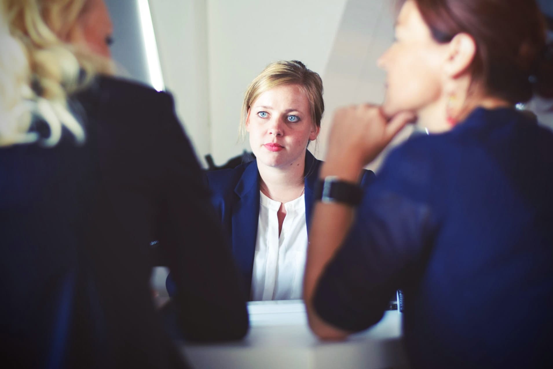 Young woman in interview